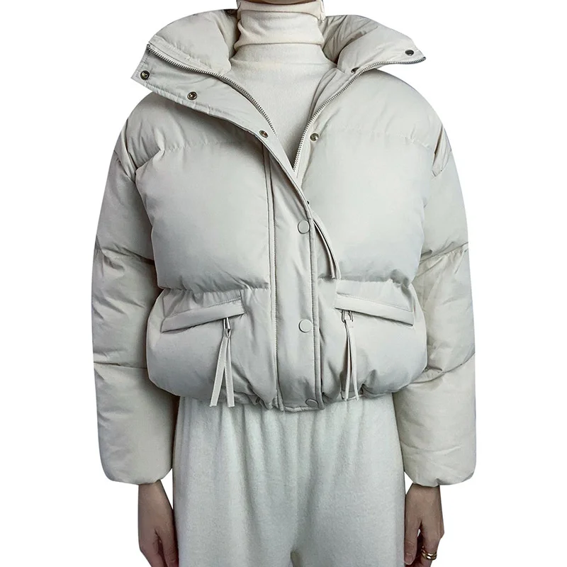 Slim Fit Solid Color Vertical Collar Jacket Women's Autumn Winter 2022 Neck Long Sleeve Jacket Warm Fashionable And Casual