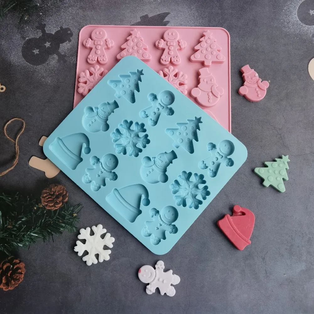 

Женская силиконовая форма для рождественской елки, снежинки, Санта-Клауса