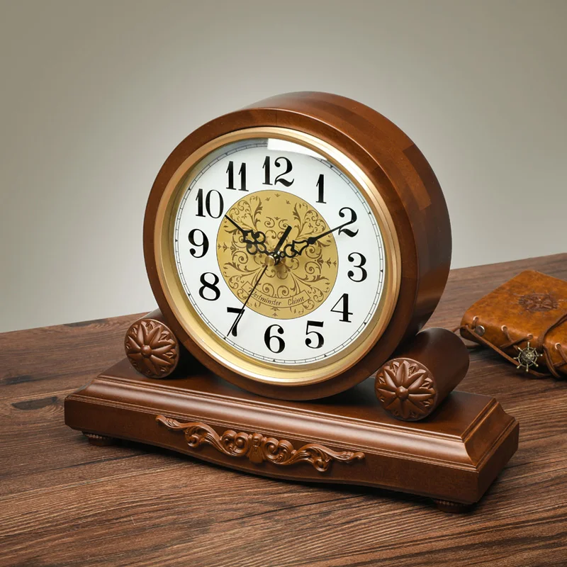 

Nordic Wooden Table Clocks Living Room Creative Large Retro Table Clocks Vintage Modern Horloge Bois Home Decoration QF50TC