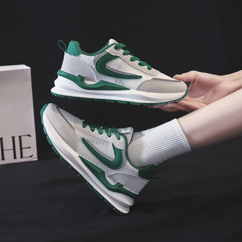 

Mesh Shock-absorbing Lightweight Women's Sports Shoes Thick Bottom 2022 Summer New Breathable Fashion All-match Casual Shoes