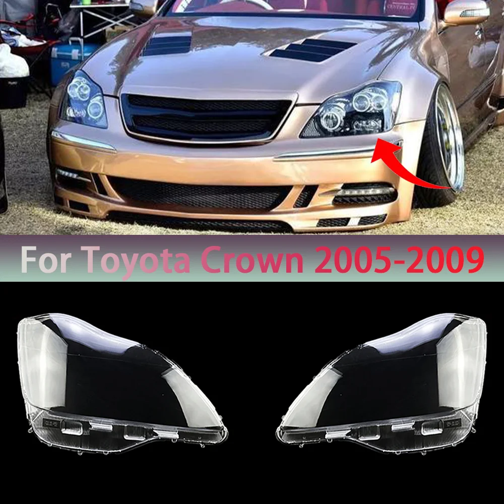 

Car Front Headlight Lens Cover For Toyota Crown 2005-2009 Glass Auto Shell Headlamp Lampshade Transparent Car Accessories
