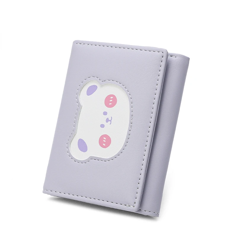 Women Cute Bear Wallet Small Hasp Girl Wallet Brand Designed PU Leather Coin Purse Female Card Holder Wallets Three Fold Wallets