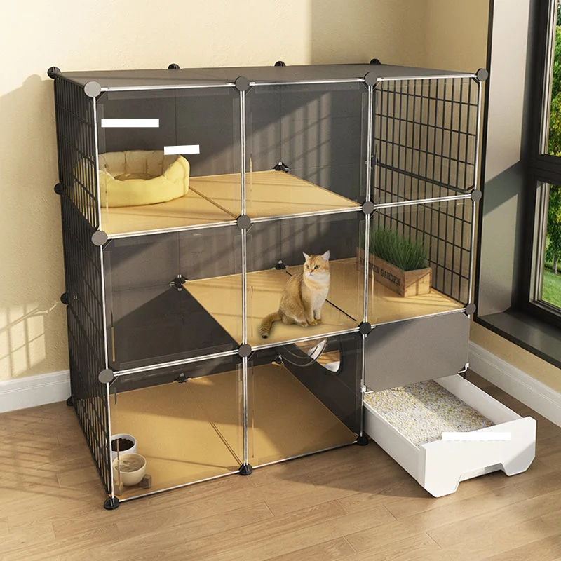 

Home Indoor Cat Litter With Toilet Integrated Cages Small Apartment Does Not Occupy Land Cage House Villa Pet