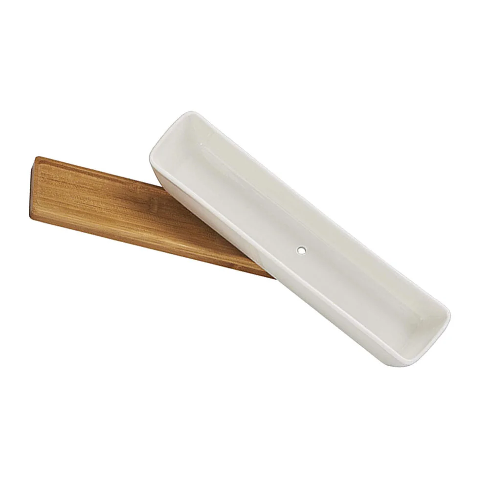 

Bonsai Office Desk Decorations Rectangular Desk Decorations Ceramic Planter Vase Bamboo Tray Desk Ceramics Planting