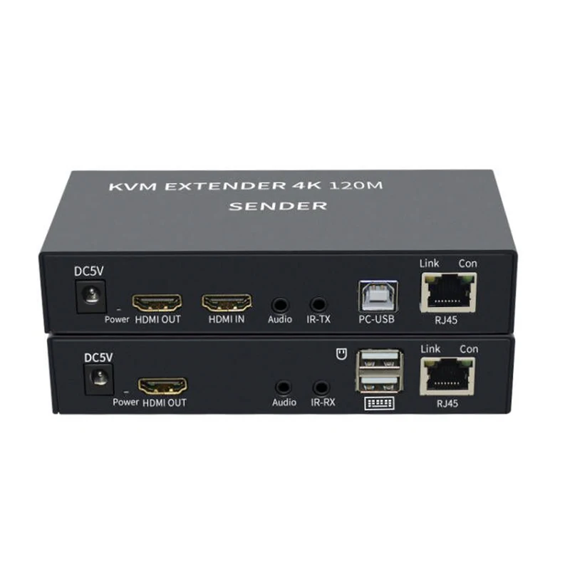 4K HDTV 120M KVM Extender HDMI-совместимая стандартная клавиатура и мышь 3 5 мм AUX из