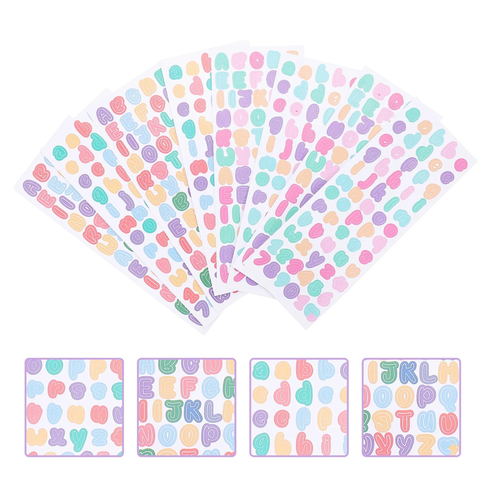 

4 Sheets Scrapbook Cartoon Decals DIY Scrapbook Decors Self-Adhesive Stickers