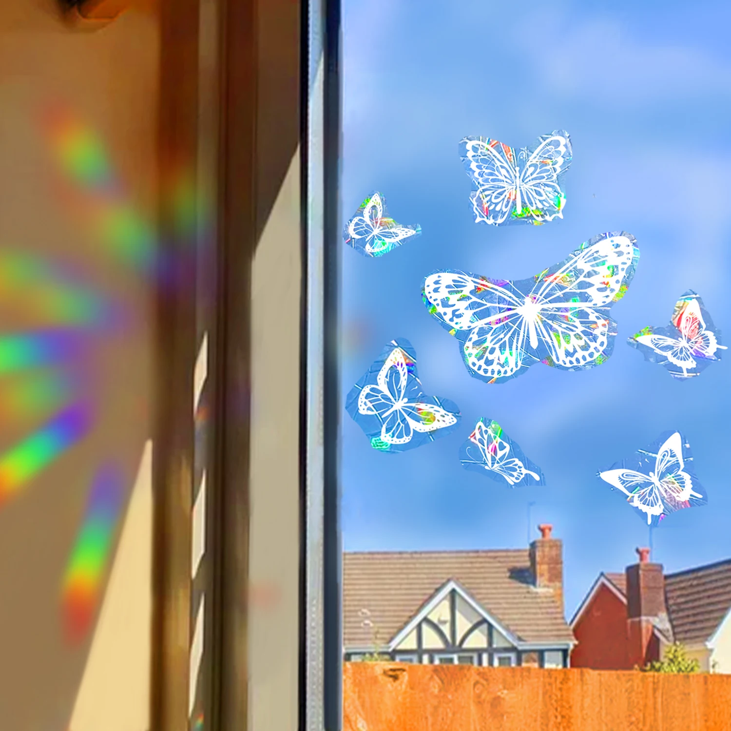 

Kizcozy Butterfly Static Window Clings Anti Collision Window Decals for Bird Strikes Sunshine Catcher Glass Alert Stickers