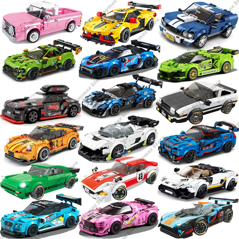 Speed Champions-coche deportivo de carreras F1, supercoche, pegatinas, técnica, figuras de vehículos, Rally Clásico, Racers, bloques de construcción, modelo de juguete