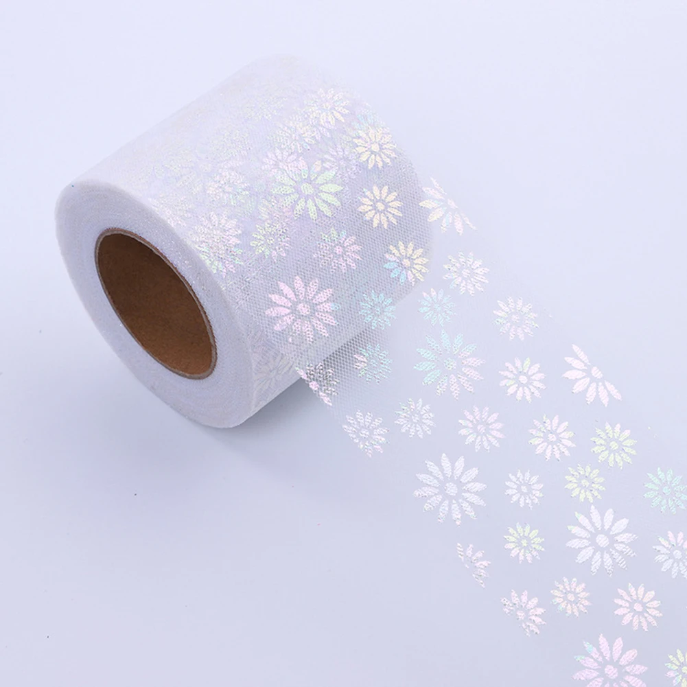 

6cm Hot Silver Tulle Ribbon Roll DIY Craft Ribbons For Gift Packaging Mesh Fabric Crafts Supplies Diy Handmade Bow Doll Yarn