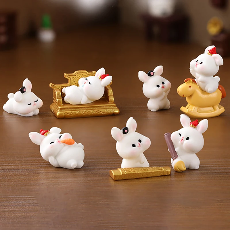 

Милый Рождественский кролик, микро-ландшафт, китайский новый год, Знак зодиака, кролик, автомобиль, домашние украшения, детские игрушки, подарок, 1 шт.