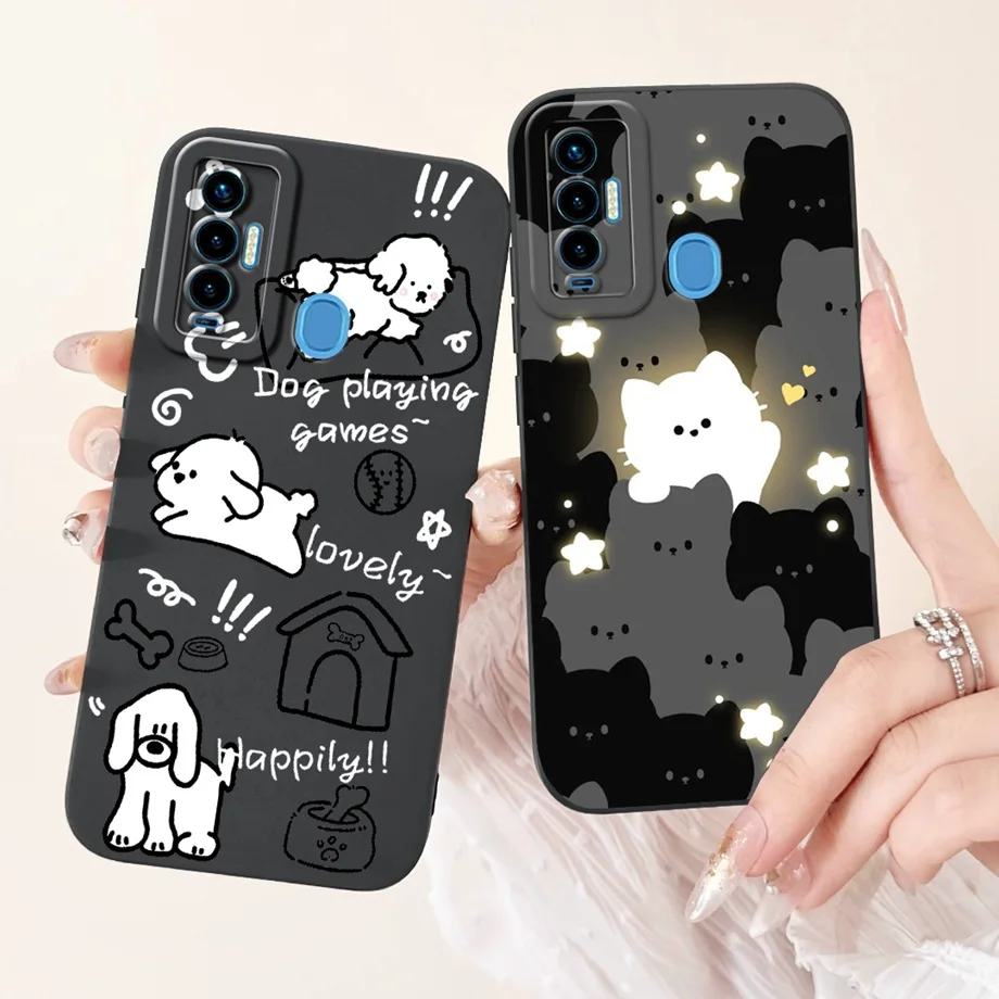 Чехол Funda для Tecno Camon 18 18i 18P Primer CH7 CH6 мягкий матовый силиконовый бампер с рисунком