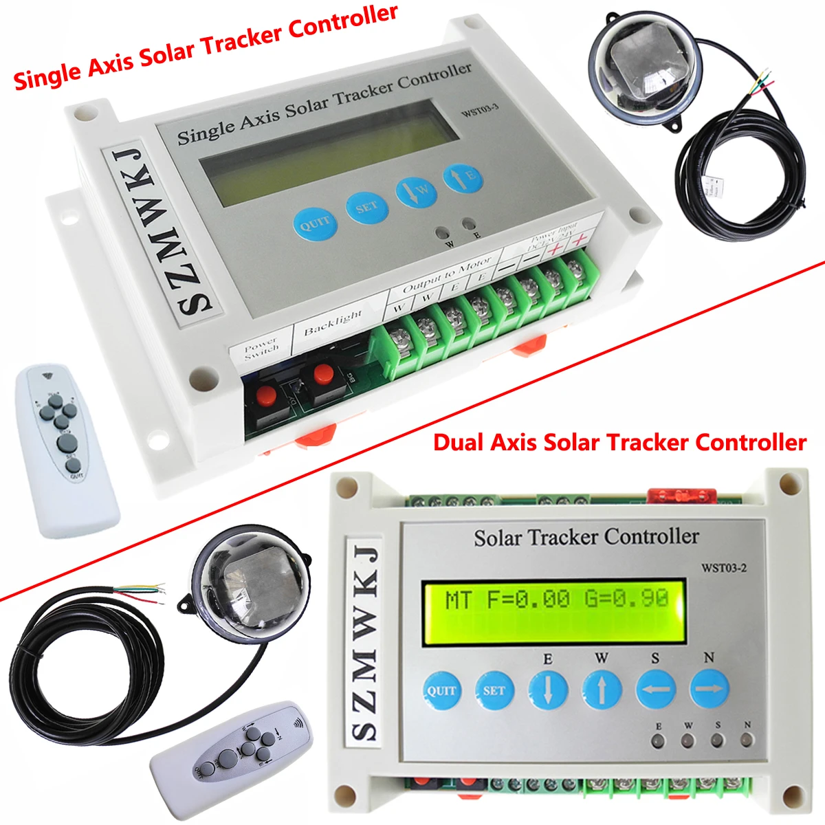 LCD Solar Automatic Tracking Controller  Single/Dual Shaft Sunshine Tracing Controller DIY 12V/24V PV Solar Panel Tracker System