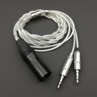 hiclass xlr cable to 3 5 jack pure silver gold platedpure silver plated palladuim7n occ silver slated cable for hifiman