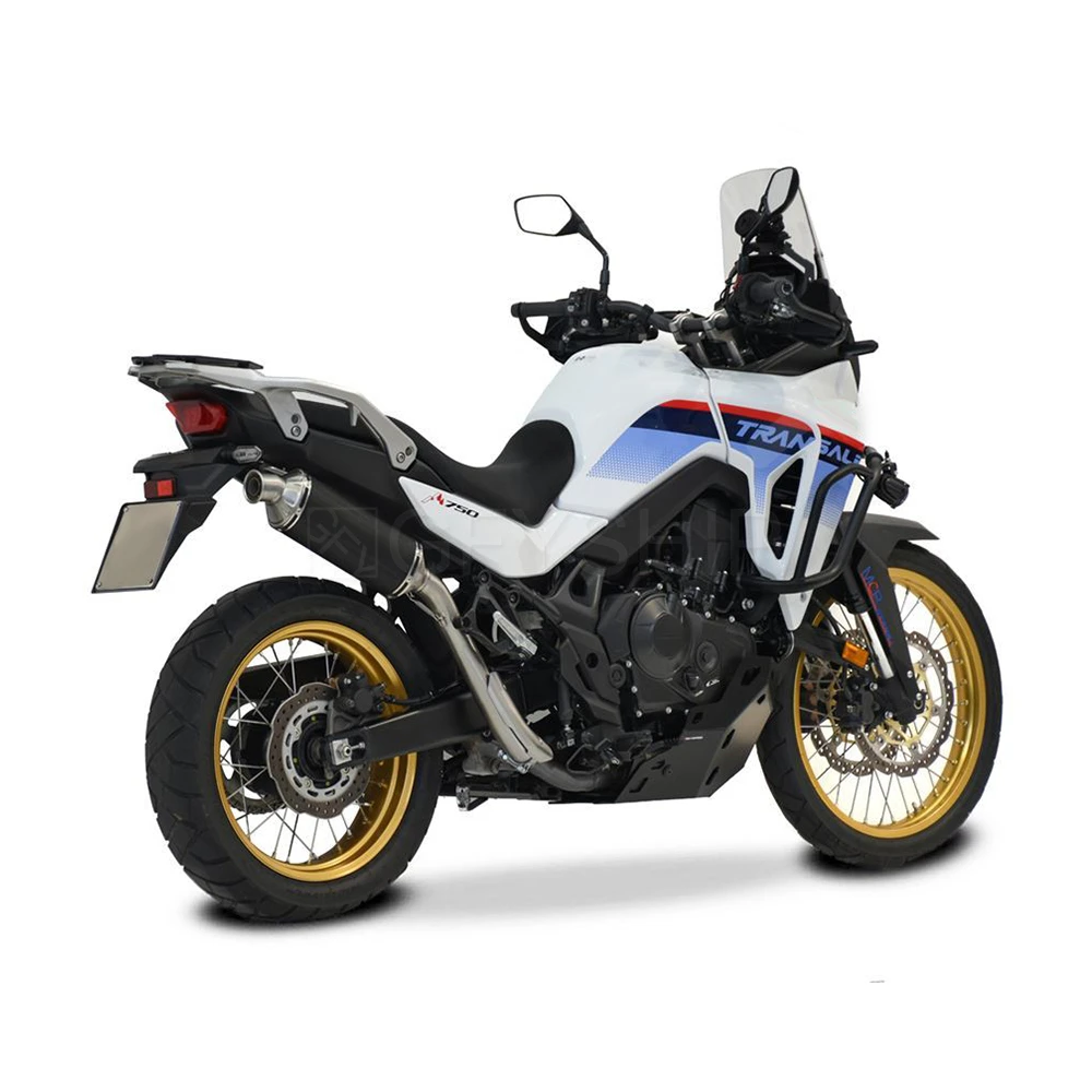 Фото Для Honda Transalp 750 23 2024 2025 XL750 XL 750 Escape без шнуровки выхлопная труба мотоцикла высокого положения среднего звена со щитом 51 мм №1