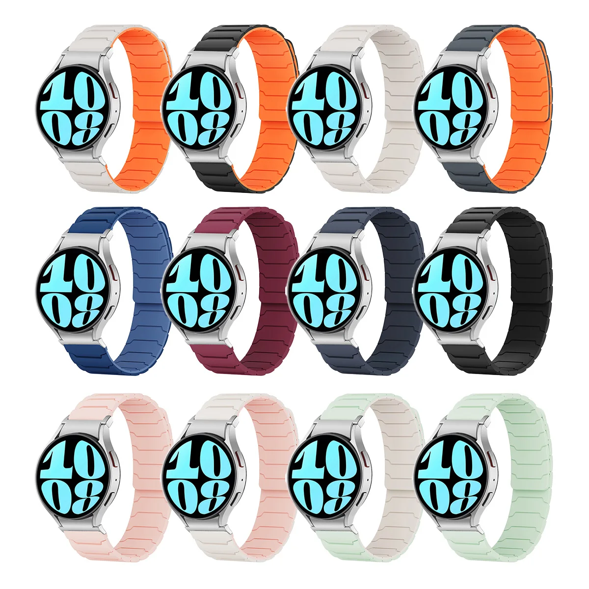 Силиконовый магнитный ремешок без зазоров для Samsung Galaxy Watch7 6 5 4 40 мм 44 мм 5Pro correa Браслет для Galaxy 6 4 Classic 43 мм 47 мм (art.: 3920d29aa0bb5) - 3920d29aa0bb5