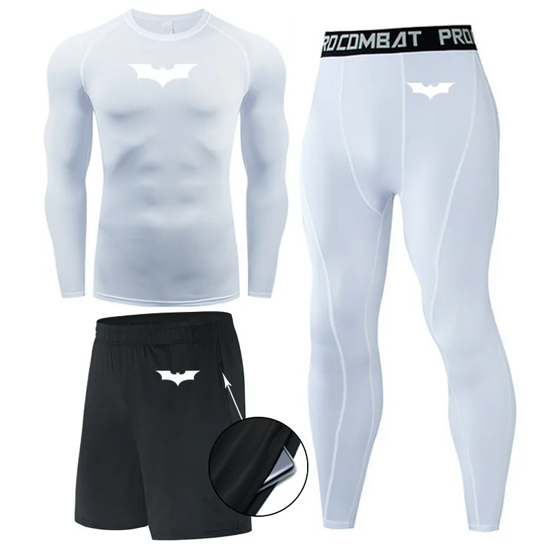 Комплект мужского нижнего белья Компрессионные спортивные трико летучая мышь