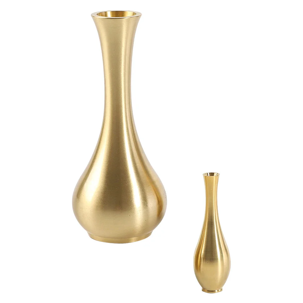 

2Pcs Vase Copper Vase Table Ornament Farmhouse Flower Vase Decorative Flower Vases Rustic Vase Vase Adornment
