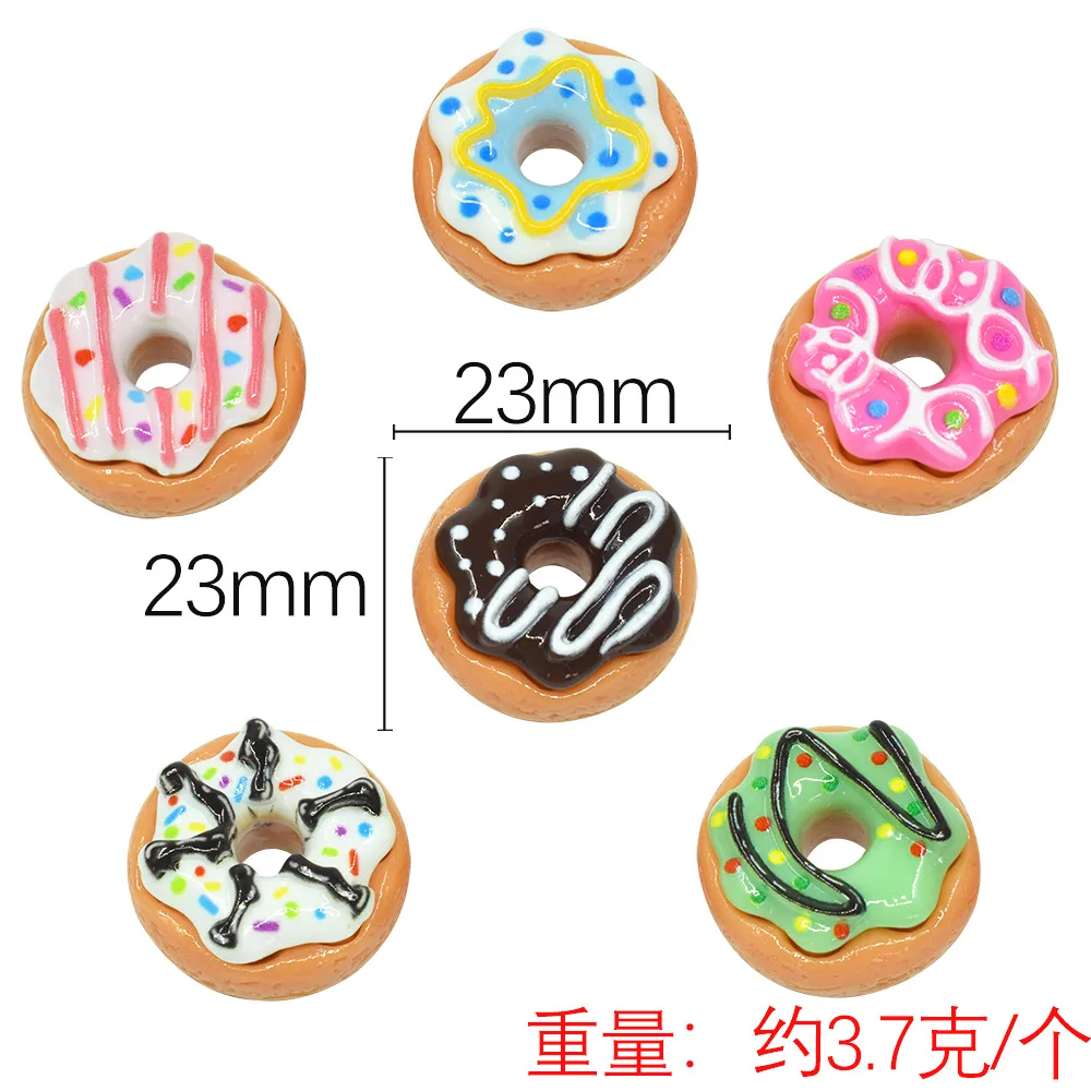

Новый кавайный полимерный мини-пончики с плоской задней частью, кабошон, детали для декора, материал для скрапбукинга, декоративные подвески, аксессуары для скрапбукинга