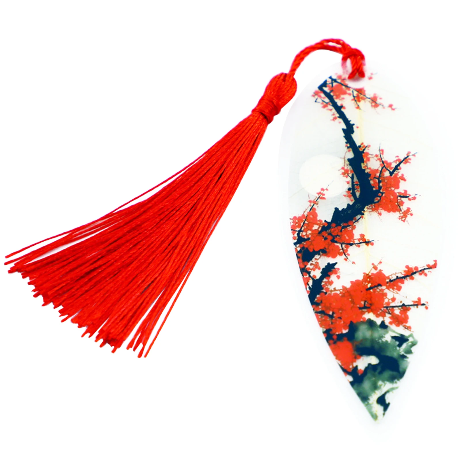 

Stationery Office School Durable Portable Handmade Gift For Reader Mini DIY Craft Leaves Vein Party Decor Tassel Bookmark