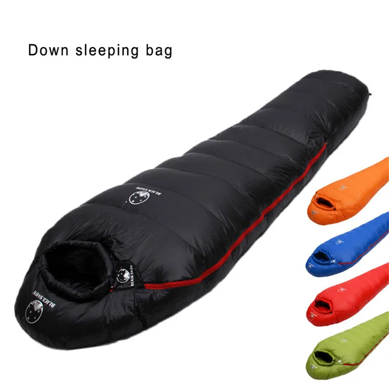 Very Warm White Goose Down Filled Adult Mummy Style Sleeping Bag Fit for Winter Thermal 4 Kinds of Thickness Camping Travel