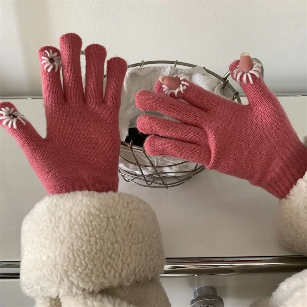 

Трикотажные перчатки для сенсорных экранов, модные ветрозащитные короткие рукавицы с защитой от холода, плотные теплые перчатки, Осень-зима