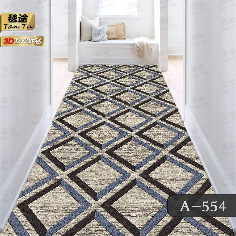 

Luxury Design Long Carpet Runner for Corridor Hallway Decor Non-slip Strip Carpets HOTEL Living Room Doorway Washable Doormat