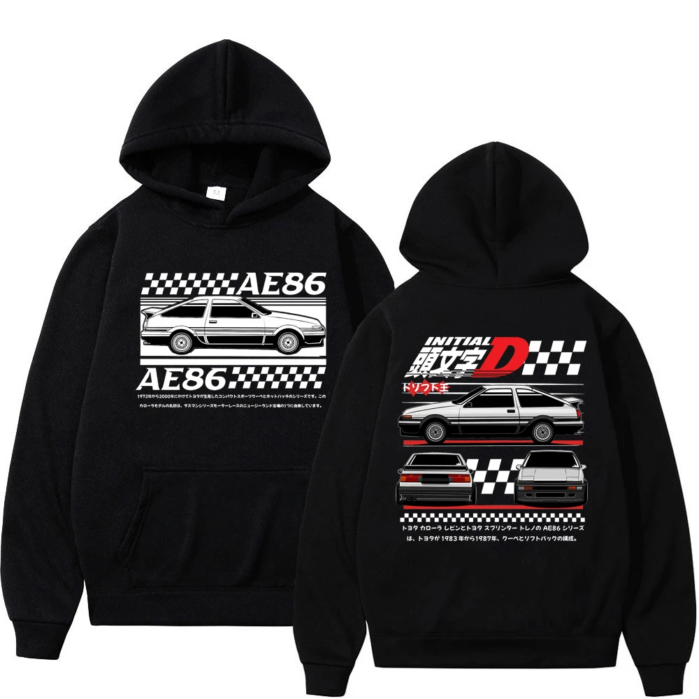 

Initial D Drift Akagi RedSuns Hoodie Japanese Anime AE86 Fashion Hoodies Streetwear Sweatshirts JDM Automobile Culture Pullover