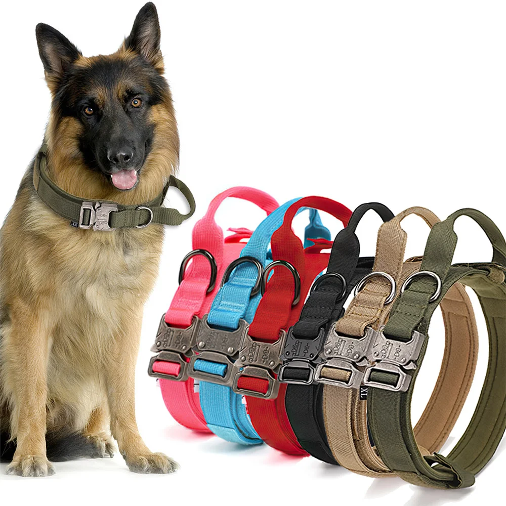 Tactical Dog Collar and Leash Set with Comfortable Thick Padding Perfect for Training and Control