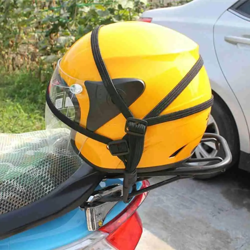 

Helmet Rope Highly Elastic Luggage Binding Cord Moto Rope Buckle High-Strength 60cm Retractable Elastic Helmet Protective F H5T7