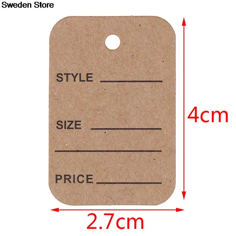 100 шт./лот пустая бирка из крафт-бумаги с веревкой 20 м ценники подарочные карты шт.