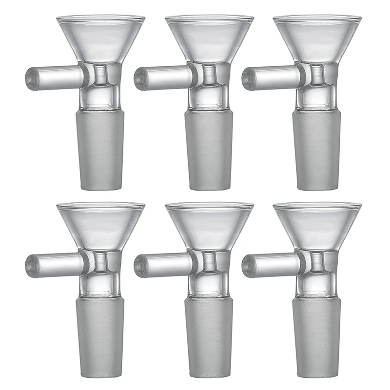 

6 Pieces Of Glass Funnel 14 Mm Glass Funnel Adapter Manual Clear Dish Rack Clear Glass Funnel Bowl Rack
