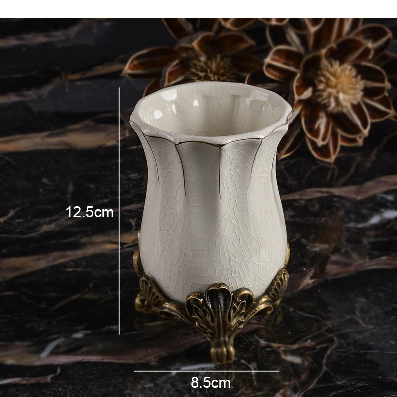 Керамический узор чашка для полоскания горла кофе держатель зубных щеток