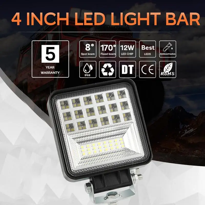 

400W 6500K LED Work Light Bar Flood Spot Beam Offroad 4WD SUV Driving Fog Lamp Work Light LED Truck