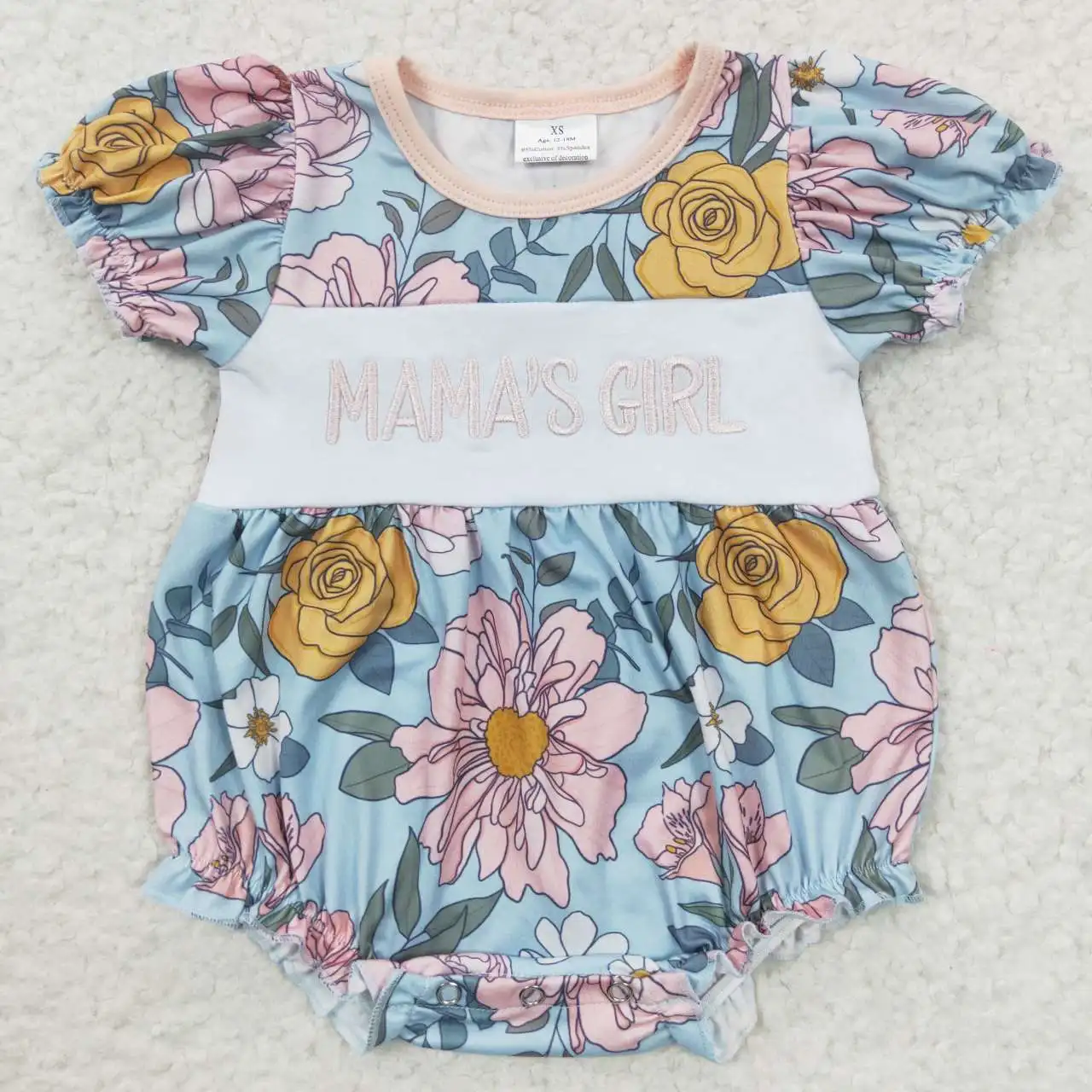 

New Arrival RTS NO MOQ Infants Wear One-Pieces Toddler Summer Flower Bodysuits B​aby Mama's Girl Rompers