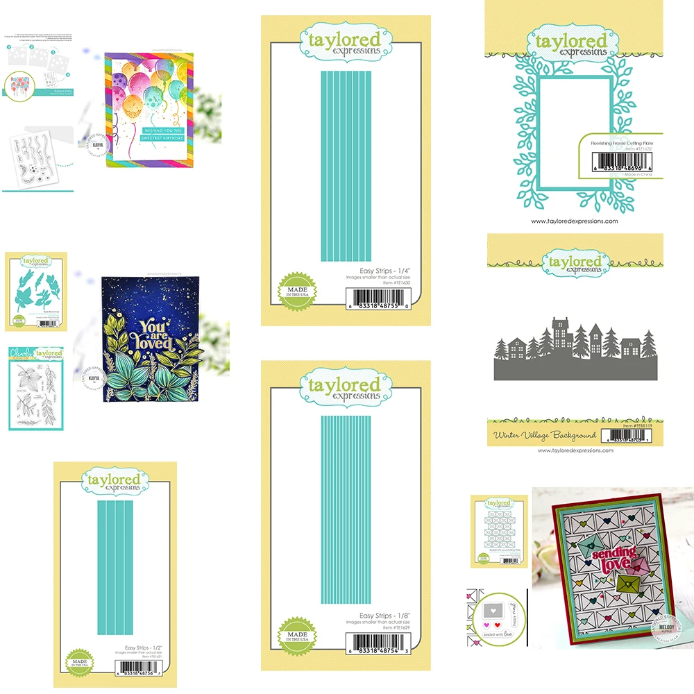 

2022 New Love Balloon Village Background Flourishing Frame Easy Strips Quality Cut Dies Stamps Plate Diy Gift Card Craft Stencil