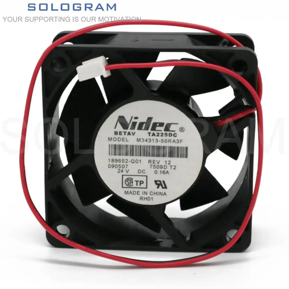 

1Pc Brand New For Nidec M34313-55RA3F DC24V 0.16A 60*60*25MM 6025 2Pin Inverter Cooling Fan