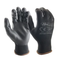 professional eco friendly work safety gloves black pu coated breathable flexible nylon knitted liner working glove en388 4131x