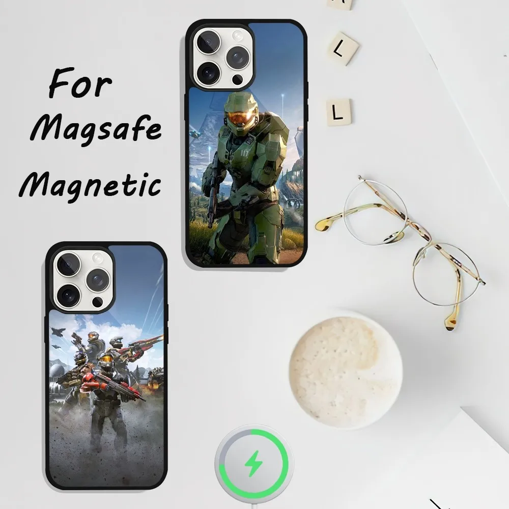 Чехол Для Телефона Game H-Halo I-Infinite iPhone 11/12/13/14/15 Series Pro Max Magsafe Совместимый С