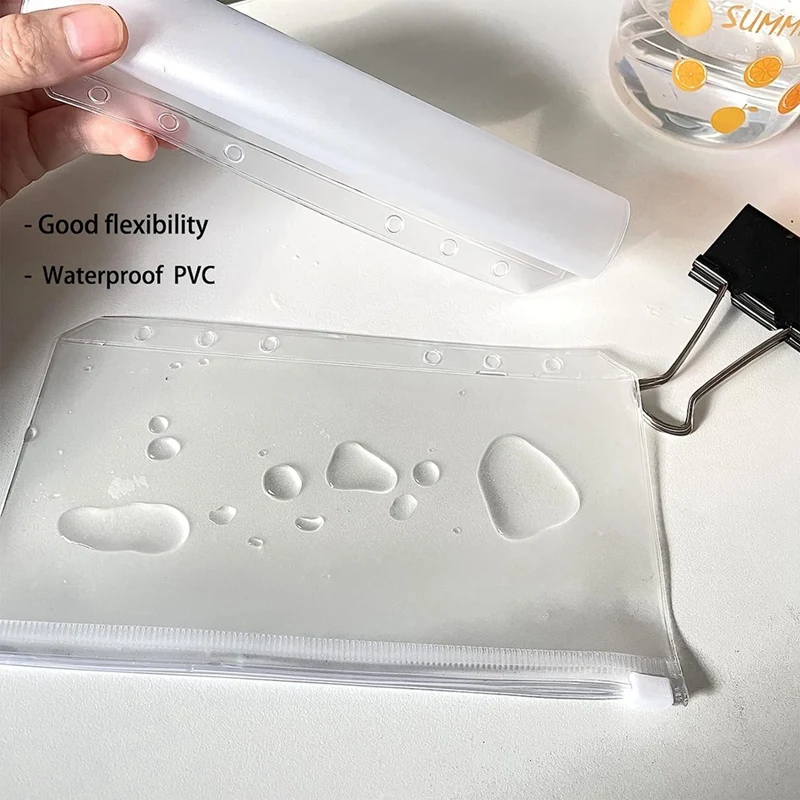 100 шт. прозрачные папки на молнии с 6 отверстиями