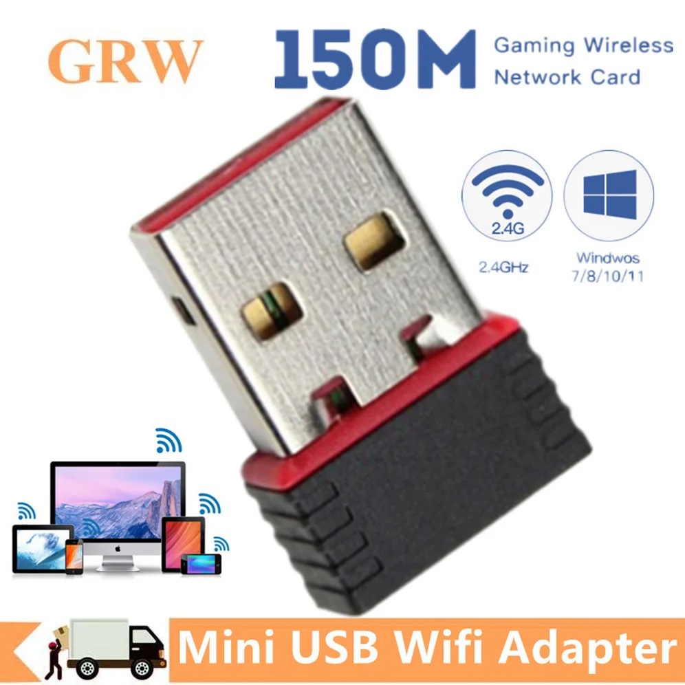 

Grwibeou USB 2.0 WiFi Adapter Wireless Mini 150Mbps Network LAN Card 802.11 n/g/b REALTEK 8188 Receiver For PC Laptop Desktop