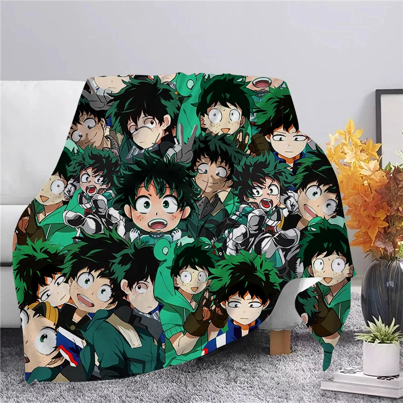 

Фланелевое Одеяло Midoriya Izuku с мультипликационным рисунком, одеяло с 3D принтом «Моя геройская Академия» для взрослых, одеяло для подростков, д...