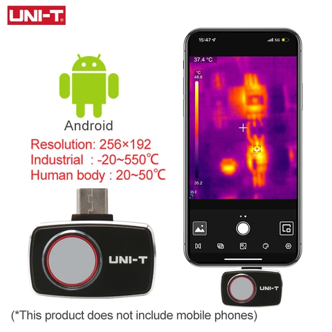 Тепловизор UNI-T для смартфона UTI260M UTI256M 256x192 пикселей, Термографическая камера, тестер сбоя цепи печатной платы