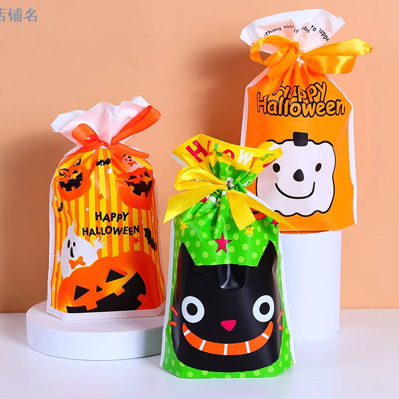

Halloween Candy Drawstring Bag Halloween Pumpkin Bag Cartoon Drawstring Bag Bundle Pocket Creative Gift Bag 50