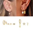 Интимные серьги-гвоздики золотого и серебряного цветов, шт.компл.