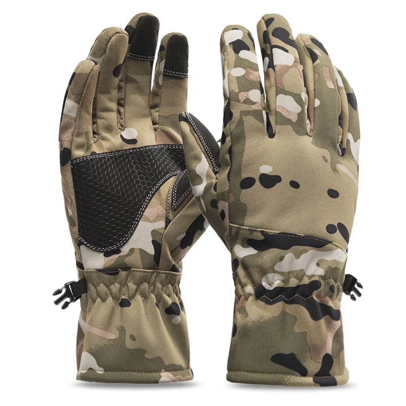 New Winter Tactics Outdoors Camouflage Hunting Warm Non-Slip Fishing Waterproof Touch Screen Ski Camping Driving Gloves