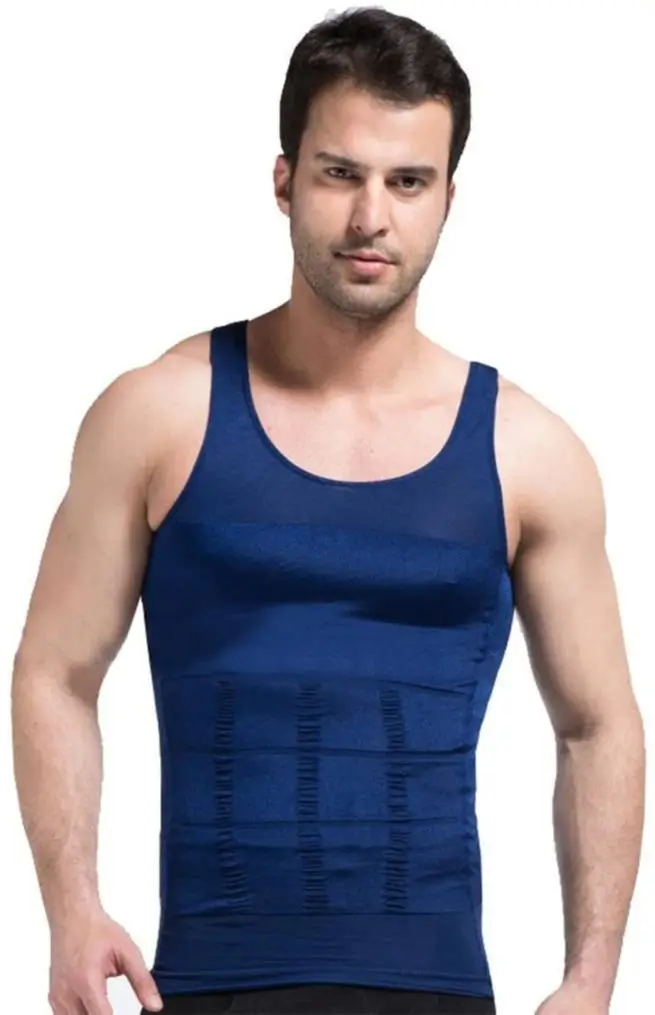 Men's Body Shaper Slimming Shirt Elastic Sculpting Vest Corset Top Mens Bodysuit Waist Trimmer