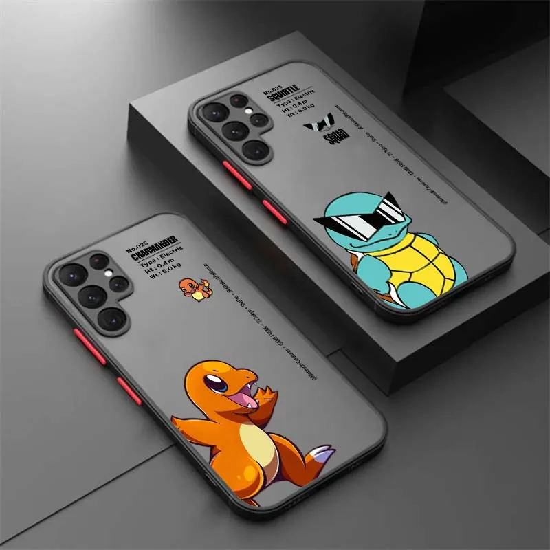 P-Pokemons Gengars Pikachus For Samsung Galaxy S25 S24 S23 S22 S21 S20 S10 S9 Ultra Plus FE 5G Frosted Translucent Phone Case