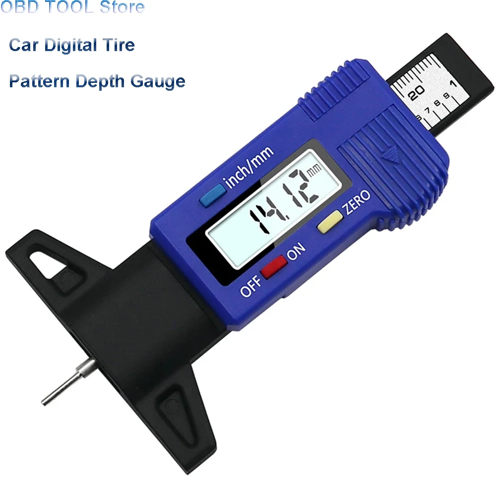 

Car Digital Tire Pattern Depth Gauge High Precision LCD Display Tpms Monitoring System Pressure Alarm Tyre Electronic Vernier