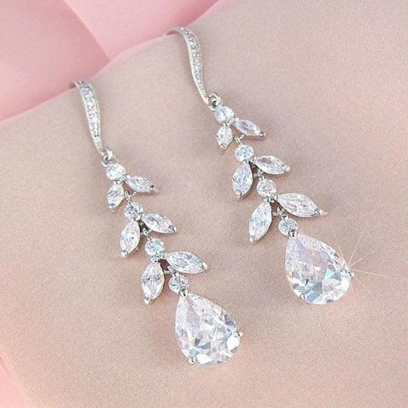 

ZHIXUN Aesthetic Bridal Dangle Earrings for Wedding Luxury Crystal Cubic Zirconia Fashion Design Women’s Earrings 2023 Jewelry