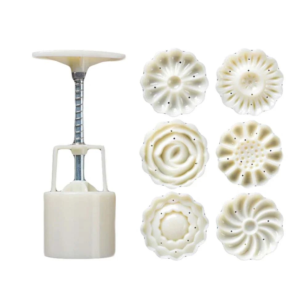 

Round Baking Molds Moon Cake Mold Cookie Mold 6 Stamps 50G